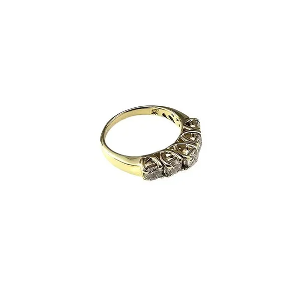 14K Yellow Gold Diamond Wedding Anniversary Band Ring Size 5.75 #23793 - Picture 3 of 8